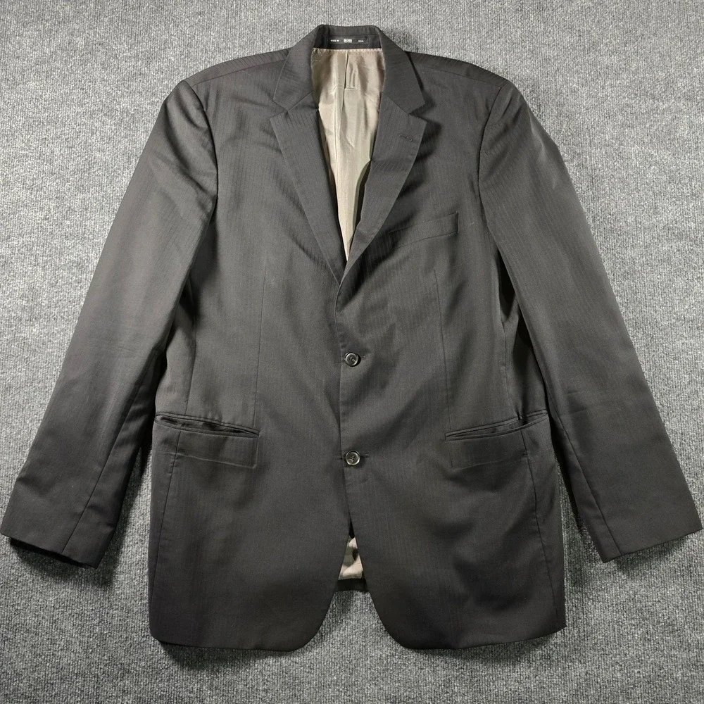 Hugo Boss Pasolini Movie Union USA Blazer Mens 44L Charcoal Grey Suit Jacket